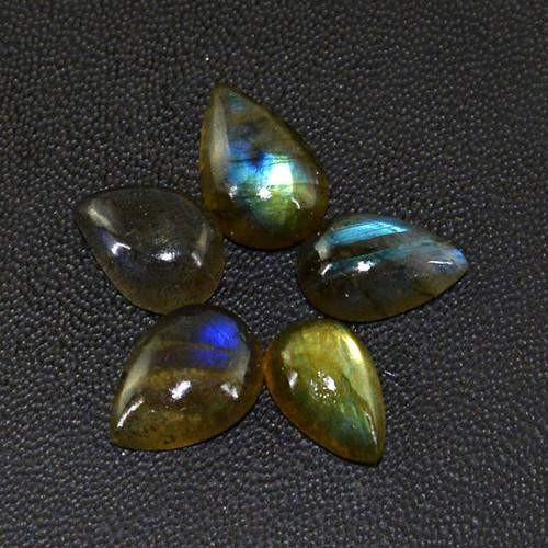 gemsmore:Genuine Labradorite Pear Shaped Gemstone Lot gemsmore:Genuine Labradorite Pear Shaped Gemstone Lot