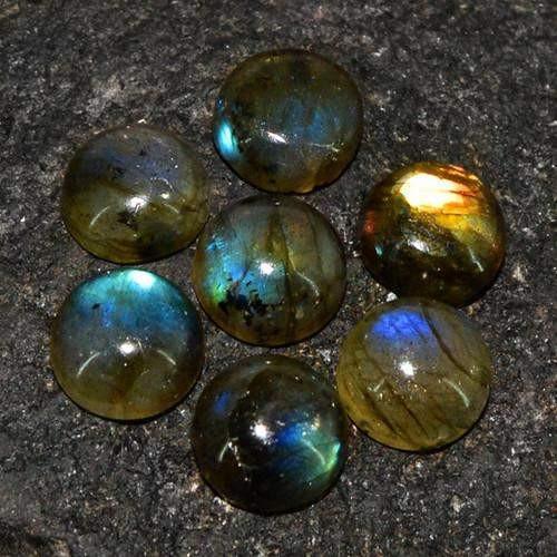 gemsmore:Genuine Labradorite Round Shaped Gemstone Lot gemsmore:Genuine Labradorite Round Shaped Gemstone Lot