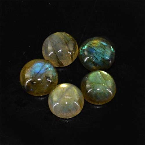 gemsmore:Genuine Labradorite Round Shaped Gemstone Lot gemsmore:Genuine Labradorite Round Shaped Gemstone Lot