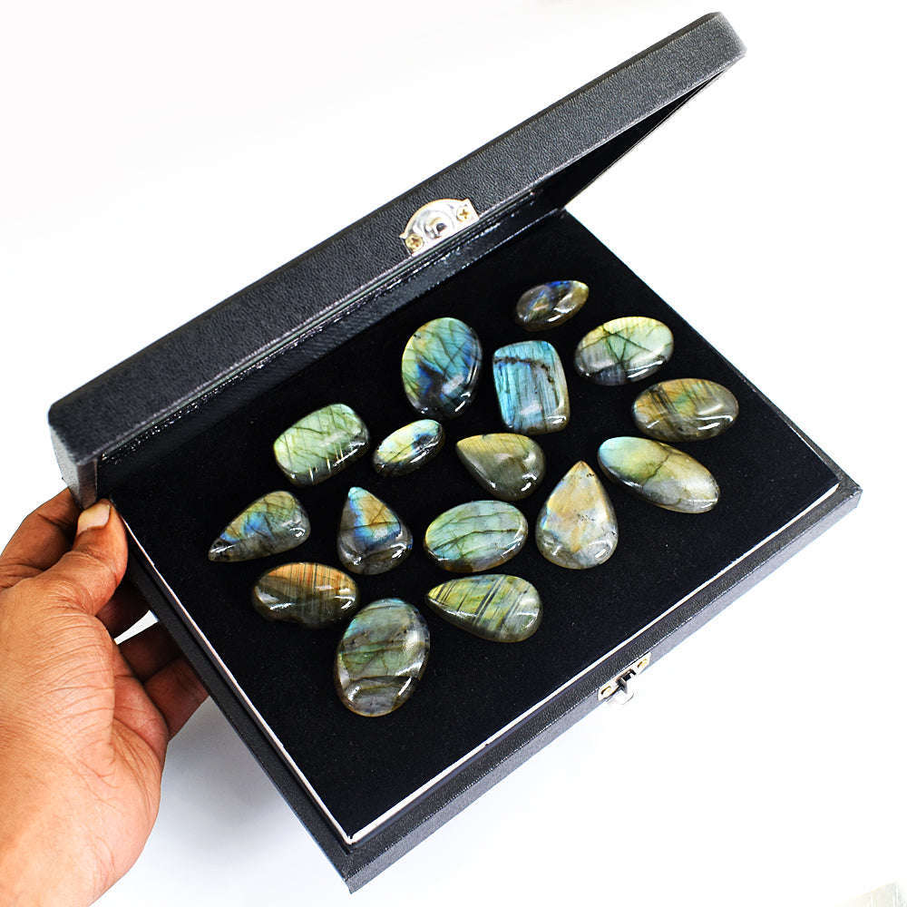 gemsmore:Genuine Labradorite Untreated Gemstone Cabochon Lot gemsmore:Genuine Labradorite Untreated Gemstone Cabochon Lot