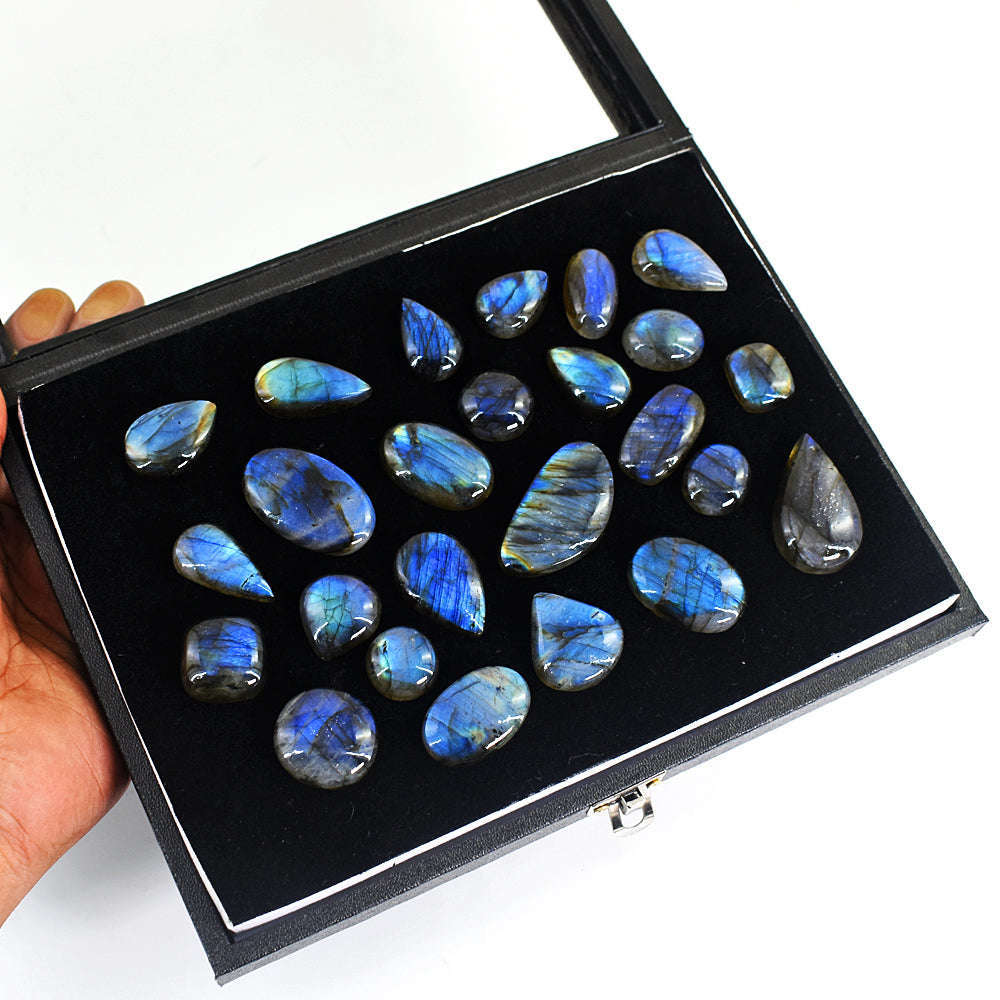 gemsmore:Genuine Labradorite Untreated Gemstone Cabochon Lot gemsmore:Genuine Labradorite Untreated Gemstone Cabochon Lot