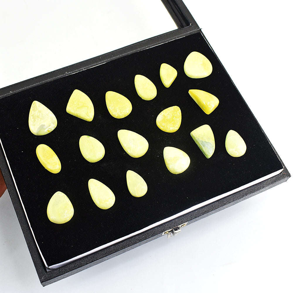 gemsmore:Genuine Lemon Serpentine Gemstone  Lot gemsmore:Genuine Lemon Serpentine Gemstone  Lot