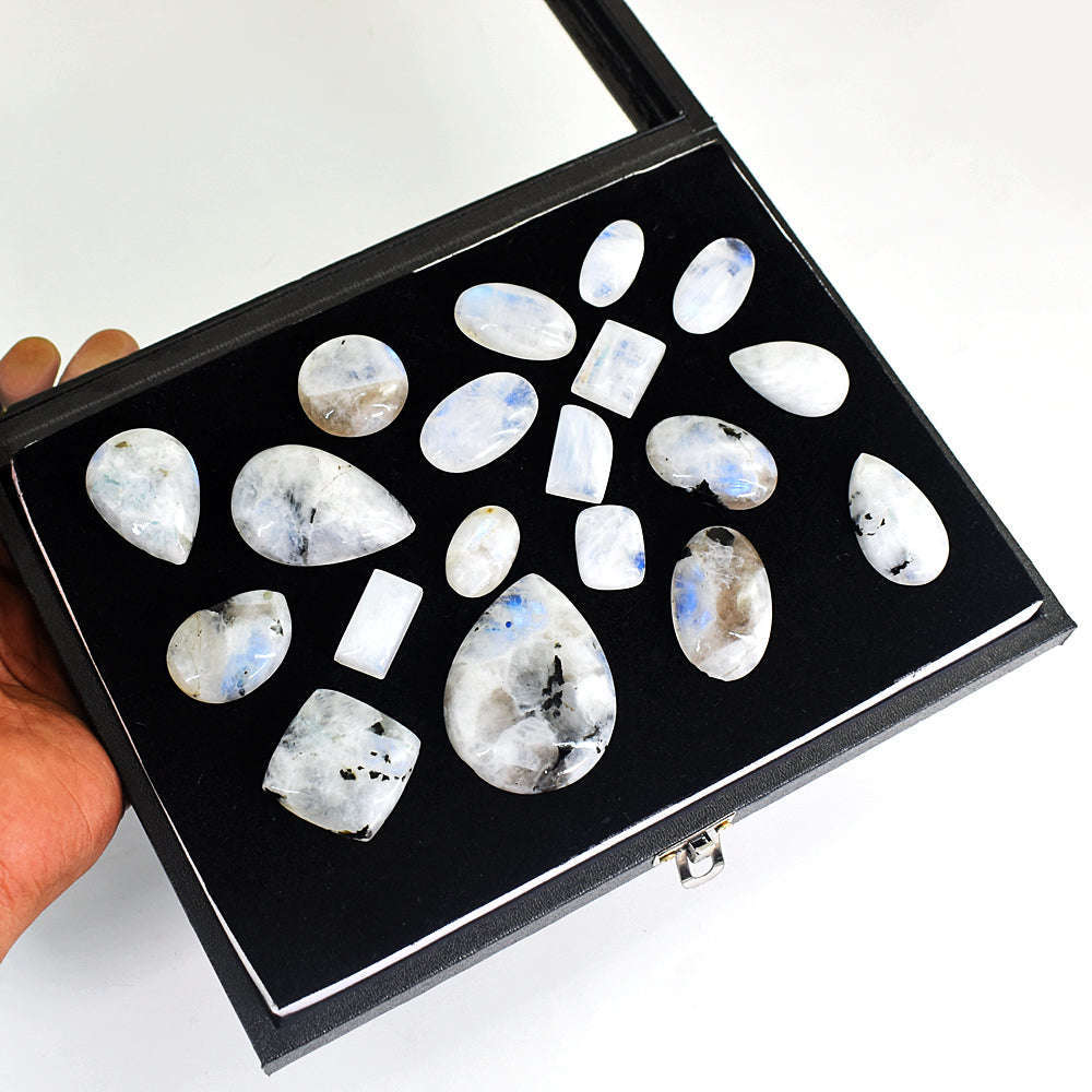 gemsmore:Genuine Moonstone Untreated Gemstone Cabochon Lot gemsmore:Genuine Moonstone Untreated Gemstone Cabochon Lot