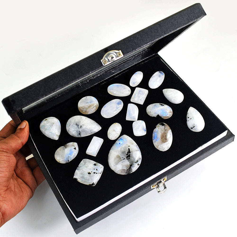 gemsmore:Genuine Moonstone Untreated Gemstone Cabochon Lot gemsmore:Genuine Moonstone Untreated Gemstone Cabochon Lot