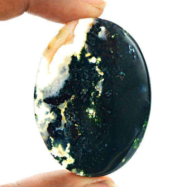 gemsmore:Genuine Moss Agate Oval shape Untreated Loose Gemstone