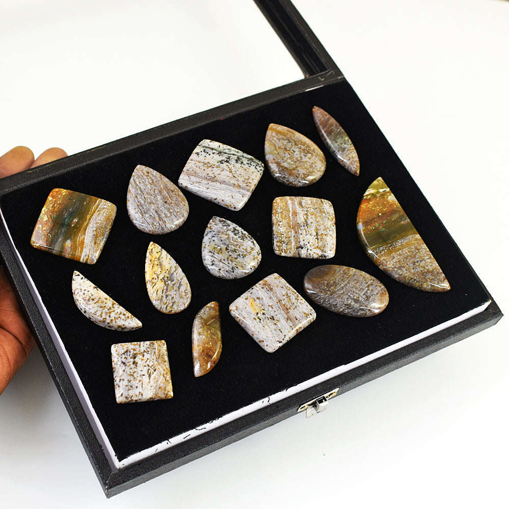 gemsmore:Genuine Ocean Agate Untreated Gemstone Cabochon Lot gemsmore:Genuine Ocean Agate Untreated Gemstone Cabochon Lot