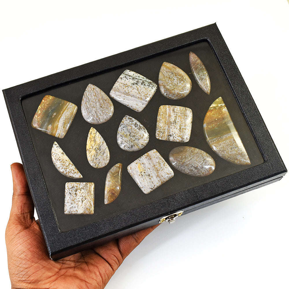 gemsmore:Genuine Ocean Agate Untreated Gemstone Cabochon Lot gemsmore:Genuine Ocean Agate Untreated Gemstone Cabochon Lot