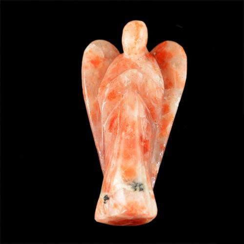 gemsmore:Genuine Orange Aventurine Carved Healing Angel Gemstone gemsmore:Genuine Orange Aventurine Carved Healing Angel Gemstone