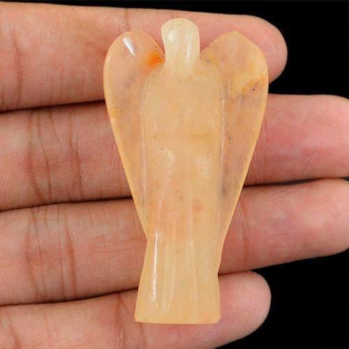 gemsmore:Genuine Orange Aventurine Carved Healing Angel Gemstone gemsmore:Genuine Orange Aventurine Carved Healing Angel Gemstone