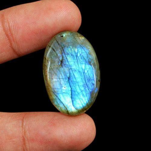 gemsmore:Genuine Oval Shaped Blue Labradorite Gemstone gemsmore:Genuine Oval Shaped Blue Labradorite Gemstone