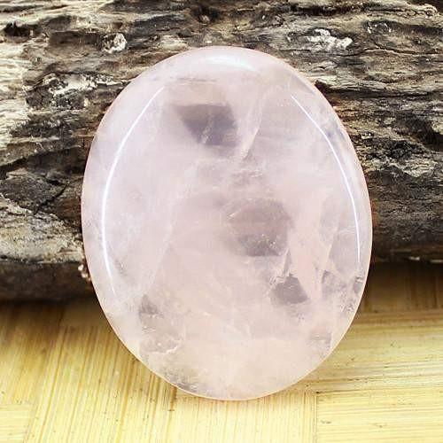 gemsmore:Genuine Oval Shaped Pink Rose Quartz Gemstone gemsmore:Genuine Oval Shaped Pink Rose Quartz Gemstone