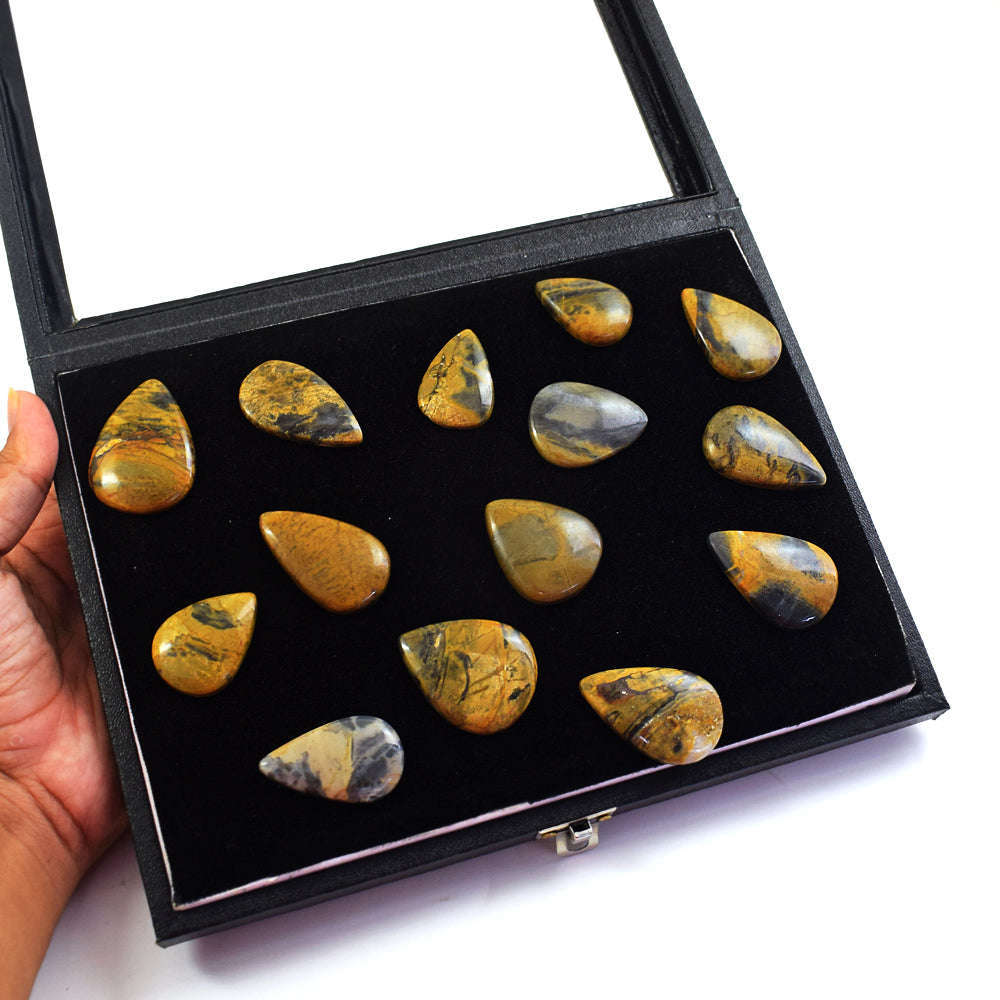 gemsmore:Genuine Pietresite Jasper  Untreated Gemstone Cabochon Lot gemsmore:Genuine Pietresite Jasper  Untreated Gemstone Cabochon Lot