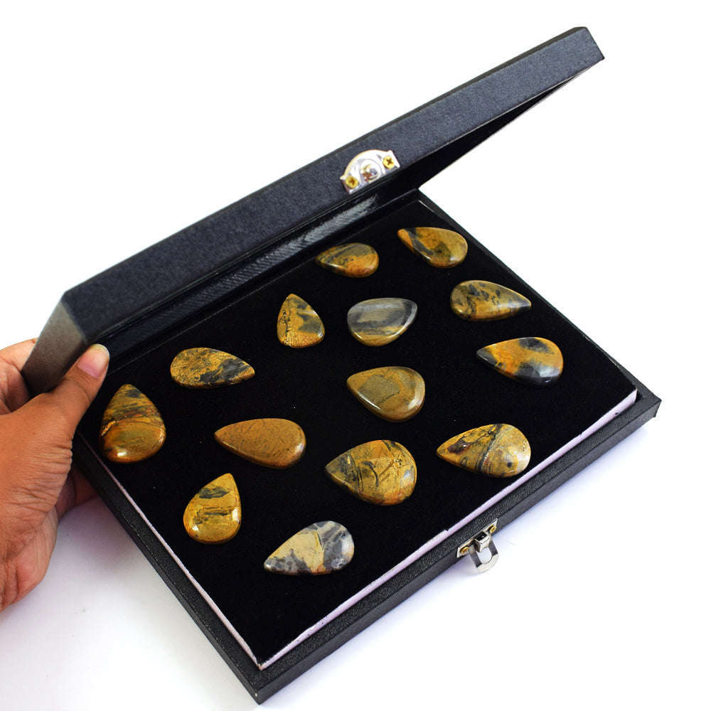 gemsmore:Genuine Pietresite Jasper  Untreated Gemstone Cabochon Lot gemsmore:Genuine Pietresite Jasper  Untreated Gemstone Cabochon Lot