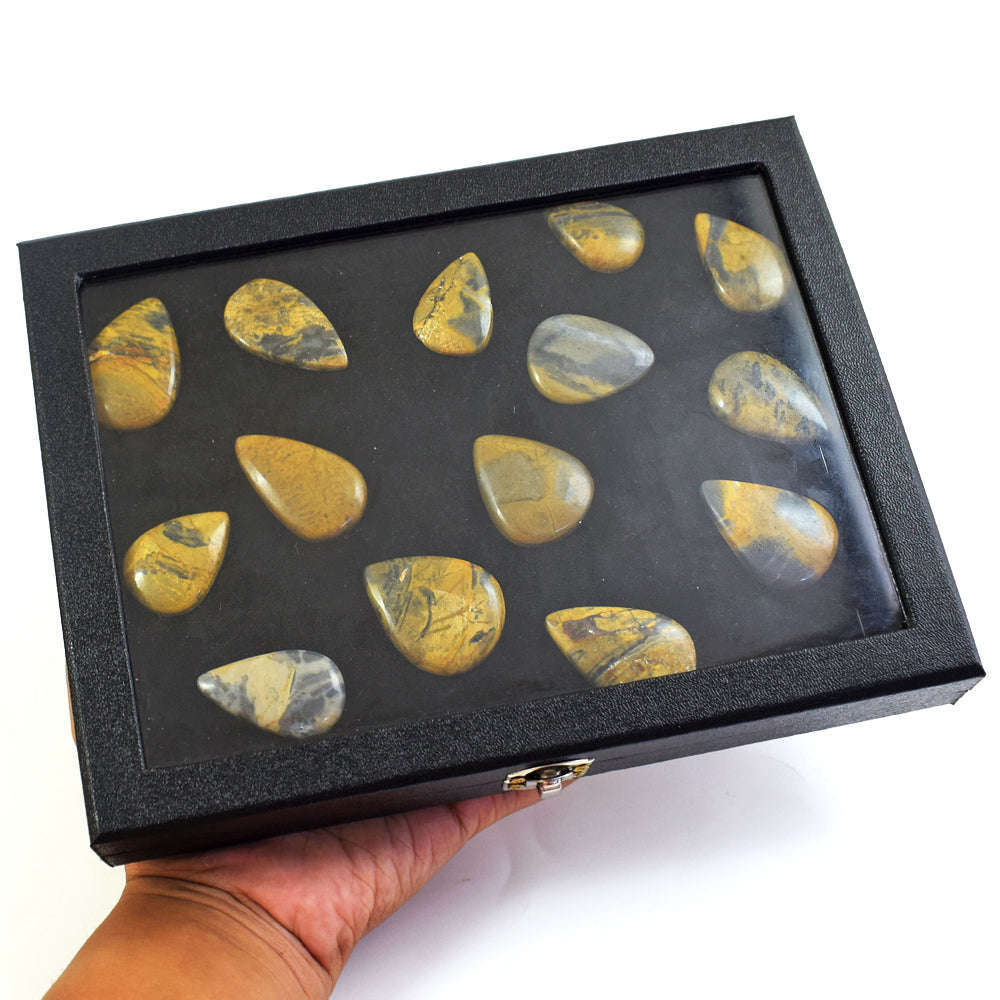 gemsmore:Genuine Pietresite Jasper  Untreated Gemstone Cabochon Lot gemsmore:Genuine Pietresite Jasper  Untreated Gemstone Cabochon Lot