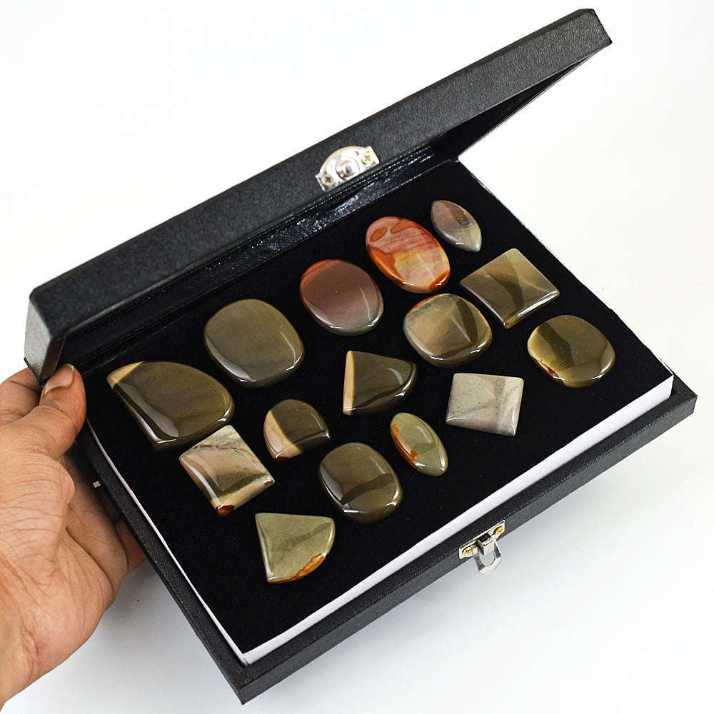 gemsmore:Genuine Polygram Jasper Untreated Gemstone Cabochon Lot gemsmore:Genuine Polygram Jasper Untreated Gemstone Cabochon Lot