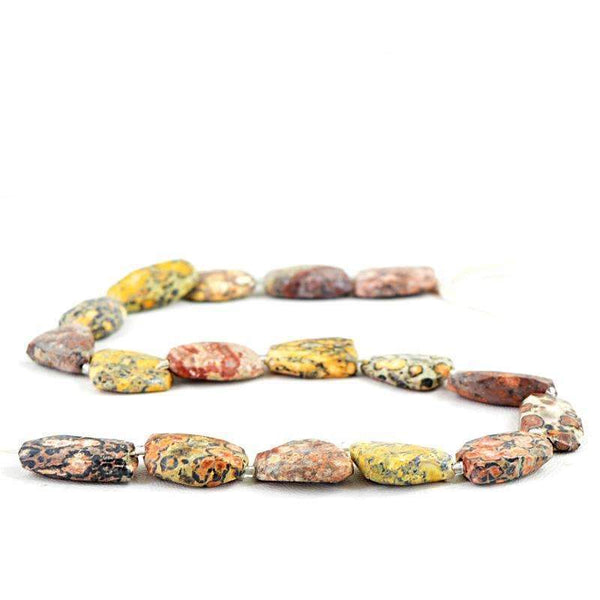 gemsmore:Genuine Poppy Jasper Beads Strand - Natural Faceted Drilled