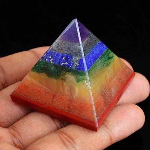 gemsmore:Genuine Seven Chakra Gems Healing Pyramid gemsmore:Genuine Seven Chakra Gems Healing Pyramid