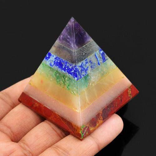 gemsmore:Genuine Seven Chakra Gems Pyramid - Superb gemsmore:Genuine Seven Chakra Gems Pyramid - Superb