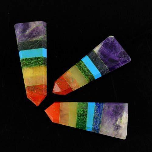 gemsmore:Genuine Seven Chakra Gemstones Healing Point Lot gemsmore:Genuine Seven Chakra Gemstones Healing Point Lot