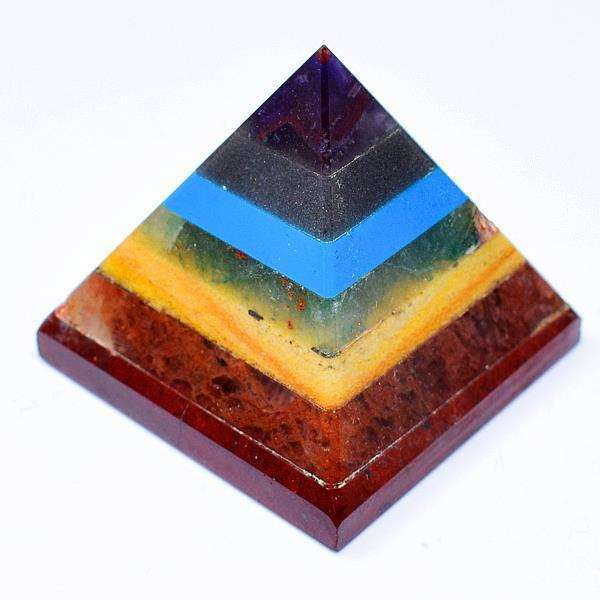 gemsmore:Genuine Seven Chakra Hand Carved Healing Pyramid gemsmore:Genuine Seven Chakra Hand Carved Healing Pyramid