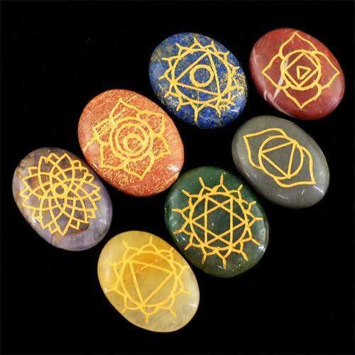 gemsmore:Genuine Seven Chakra Healing Gemstone Lot gemsmore:Genuine Seven Chakra Healing Gemstone Lot