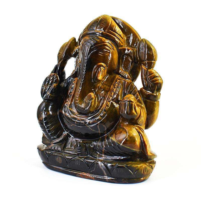 gemsmore:Genuine Tiger Eye Hand Carved Genuine Crystal Gemstone Carving Lord Ganesha gemsmore:Genuine Tiger Eye Hand Carved Genuine Crystal Gemstone Carving Lord Ganesha