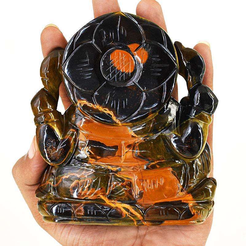 gemsmore:Genuine Tiger Eye Hand Carved Genuine Crystal Gemstone Carving Lord Ganesha gemsmore:Genuine Tiger Eye Hand Carved Genuine Crystal Gemstone Carving Lord Ganesha
