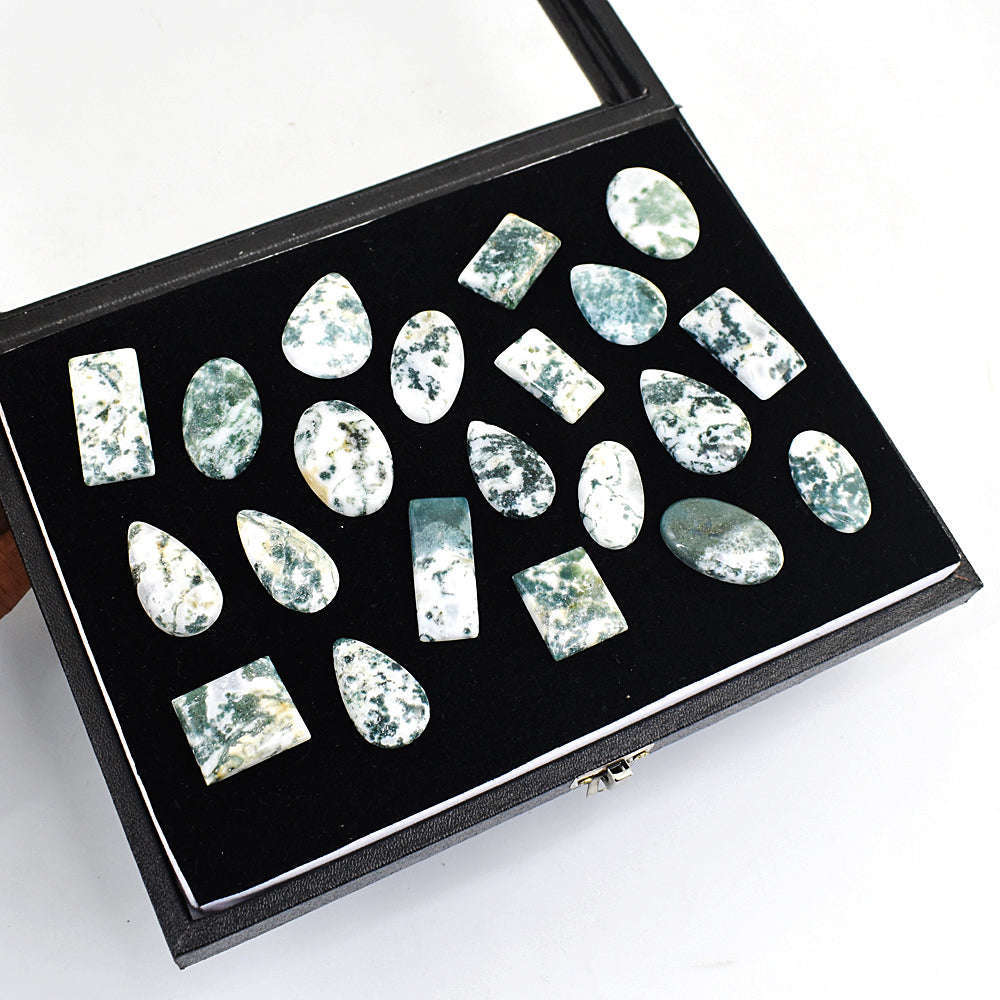 gemsmore:Genuine Tree Agate Gemstone Lot gemsmore:Genuine Tree Agate Gemstone Lot