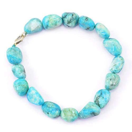 gemsmore:Genuine Turquoise Untreated Beads Bracelet gemsmore:Genuine Turquoise Untreated Beads Bracelet