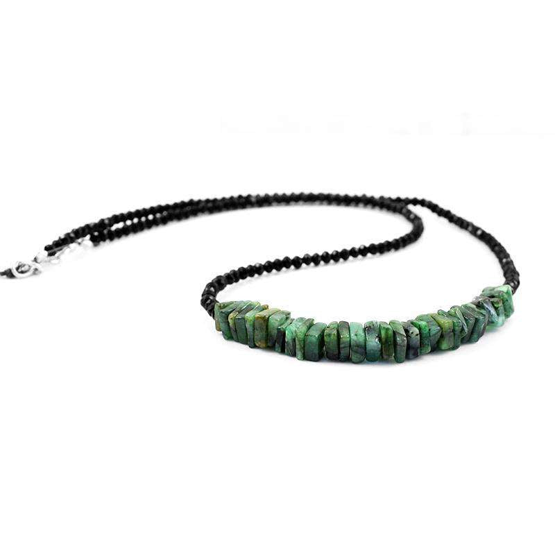 gemsmore:Genuine Untreated Emerald & Spinel Necklace & Bracelet Set gemsmore:Genuine Untreated Emerald & Spinel Necklace & Bracelet Set