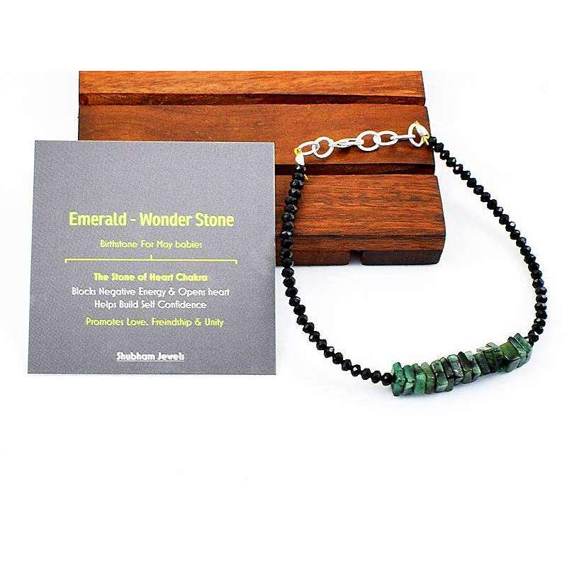 gemsmore:Genuine Untreated Emerald & Spinel Necklace & Bracelet Set gemsmore:Genuine Untreated Emerald & Spinel Necklace & Bracelet Set