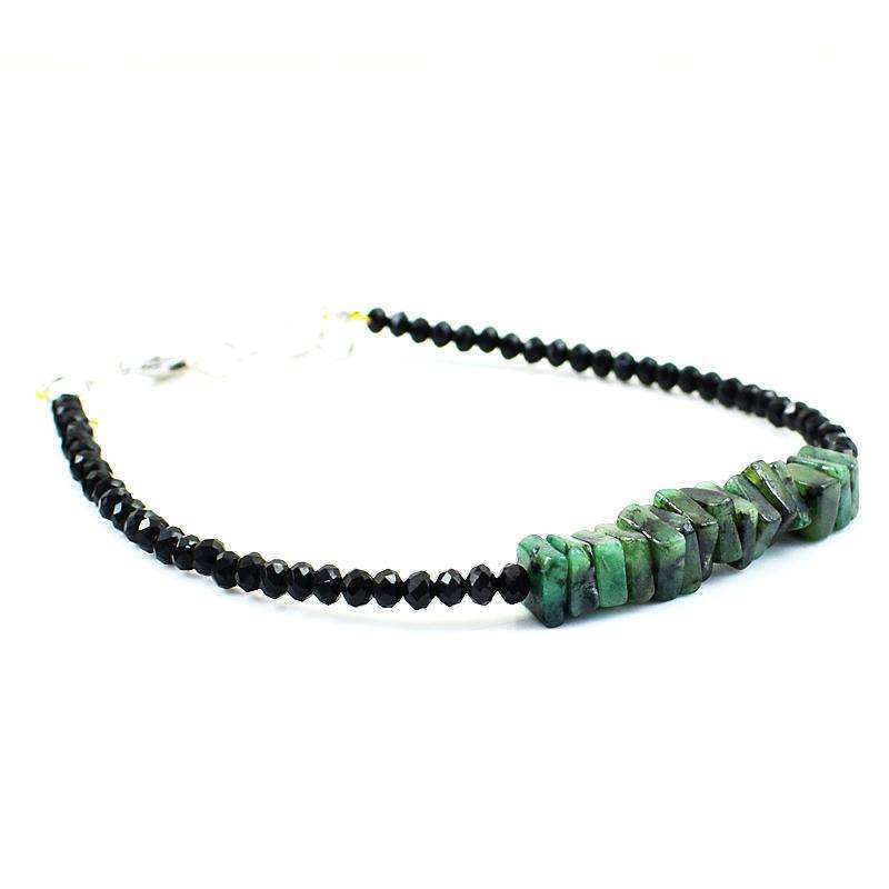 gemsmore:Genuine Untreated Emerald & Spinel Necklace & Bracelet Set gemsmore:Genuine Untreated Emerald & Spinel Necklace & Bracelet Set
