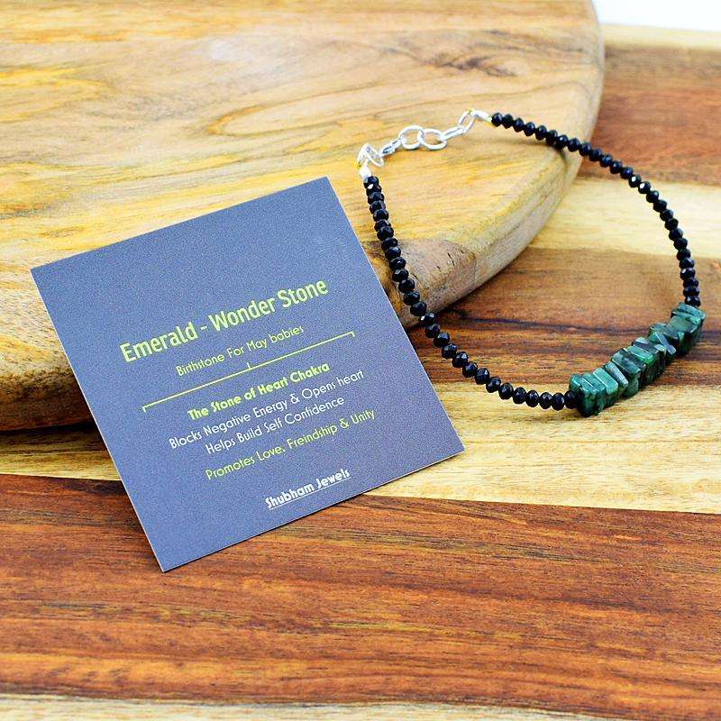 gemsmore:Genuine Untreated Emerald & Spinel Necklace & Bracelet Set gemsmore:Genuine Untreated Emerald & Spinel Necklace & Bracelet Set