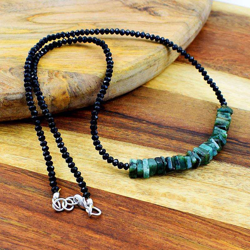 gemsmore:Genuine Untreated Emerald & Spinel Necklace & Bracelet Set gemsmore:Genuine Untreated Emerald & Spinel Necklace & Bracelet Set