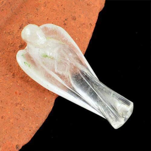 gemsmore:Genuine White Quartz Carved Healing Angel Gemstone gemsmore:Genuine White Quartz Carved Healing Angel Gemstone