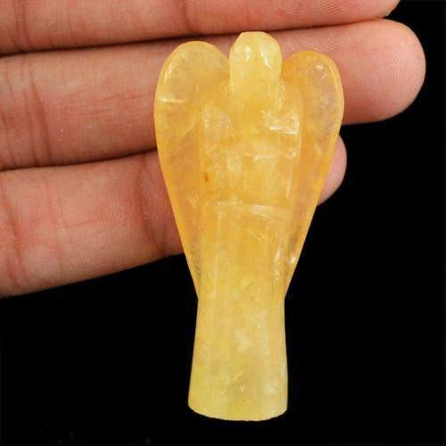 gemsmore:Genuine Yellow Aventurine Carved Healing Angel Gemstone gemsmore:Genuine Yellow Aventurine Carved Healing Angel Gemstone
