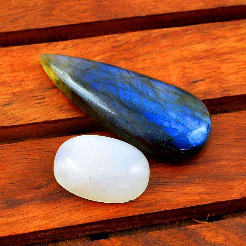 gemsmore:Genunine Blue Flash Moonstone & Labradorite Loose Gemstone Lot gemsmore:Genunine Blue Flash Moonstone & Labradorite Loose Gemstone Lot