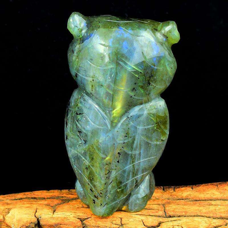 gemsmore:Golden Flash Labardorite Carved Owl gemsmore:Golden Flash Labardorite Carved Owl