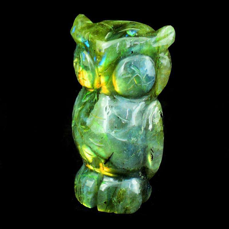 gemsmore:Golden Flash Labardorite Carved Owl gemsmore:Golden Flash Labardorite Carved Owl