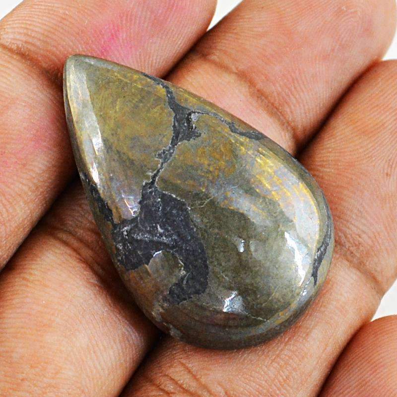 gemsmore:Golden Hematite Gemstone - Natural Pear Shape gemsmore:Golden Hematite Gemstone - Natural Pear Shape