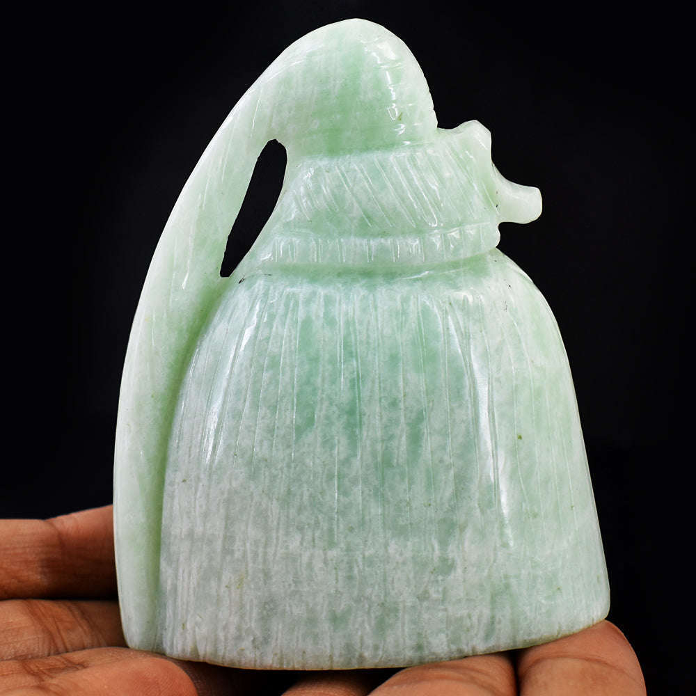 gemsmore:Gorgeous Amazonite Hand Carved Crystal Lord Shiva Head Carving gemsmore:Gorgeous Amazonite Hand Carved Crystal Lord Shiva Head Carving