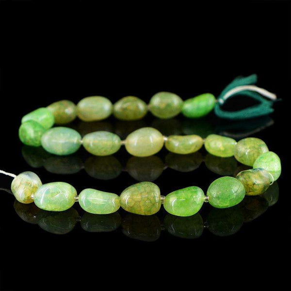 gemsmore:Green Onyx Beads Strand Natural Drilled