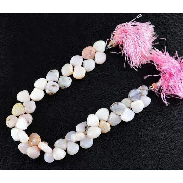 gemsmore:Lowest Price Pink Australian Opal Beads Strand Natural Pear Shape Drilled