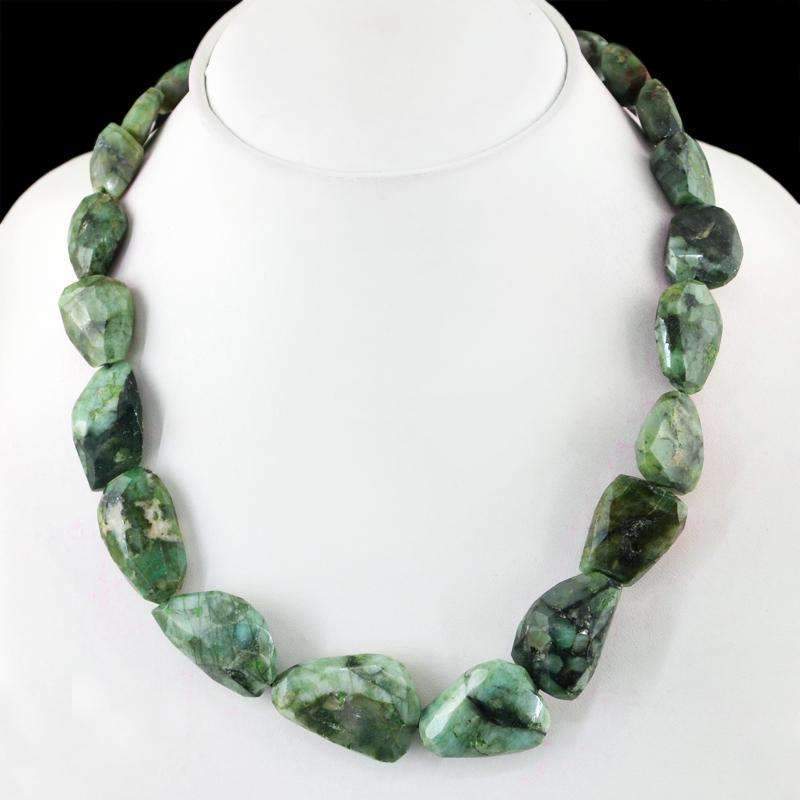 gemsmore:Moss Agate Necklace Natural Faceted Untreated Beads gemsmore:Moss Agate Necklace Natural Faceted Untreated Beads