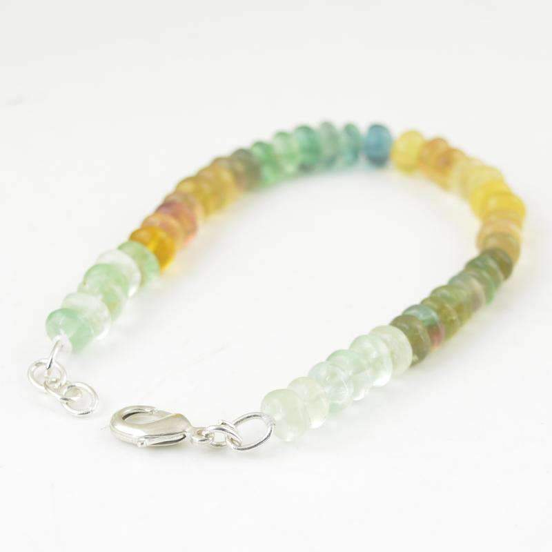 gemsmore:Mulitcolor Fluorite Bracelet Natural Round Shape Beads gemsmore:Mulitcolor Fluorite Bracelet Natural Round Shape Beads