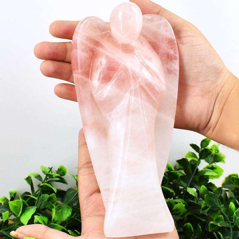 gemsmore:Museum Size Cherry Quartz Hand Carved Healing Angel gemsmore:Museum Size Cherry Quartz Hand Carved Healing Angel