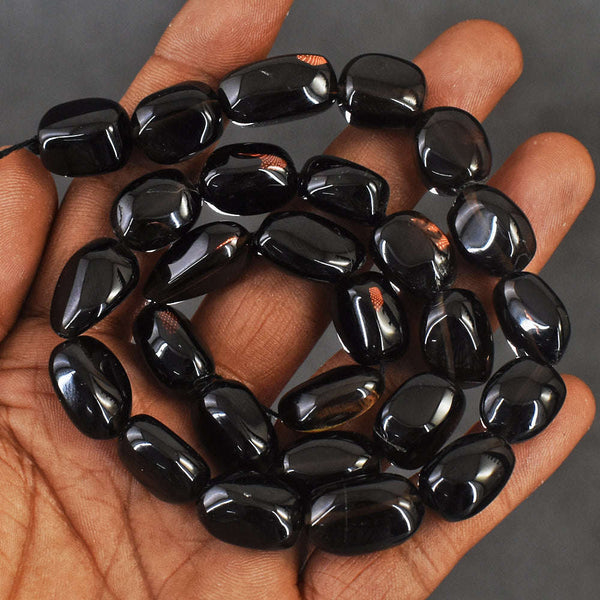 gemsmore:Natural 341 Carats 16 Inches Genuine Smoky Quartz Beads Strand