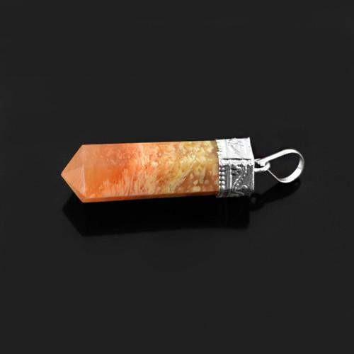 gemsmore:Natural Agate Healing Point Pendant gemsmore:Natural Agate Healing Point Pendant