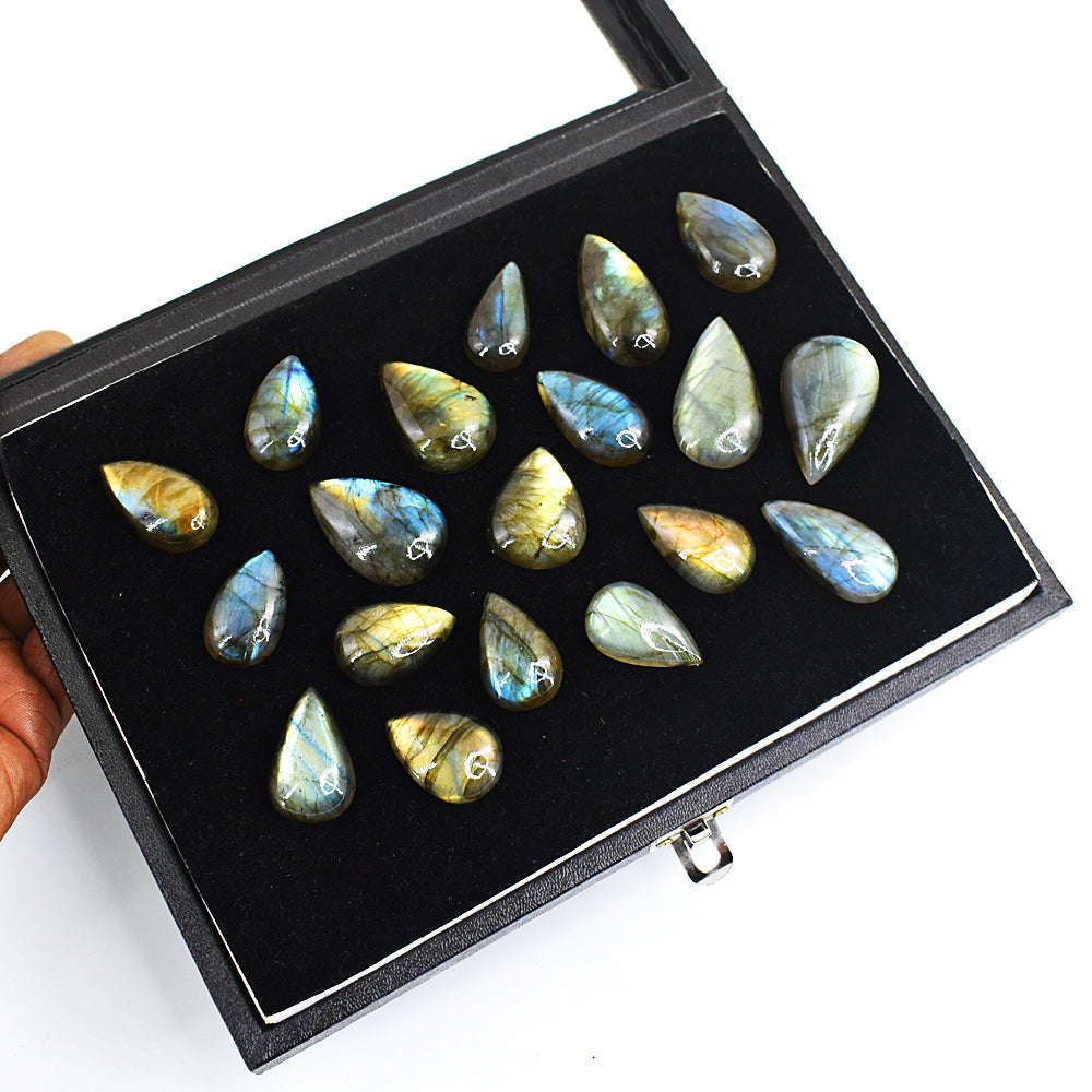 gemsmore:Natural Amazing Flash Labradorite Cabochon Lot gemsmore:Natural Amazing Flash Labradorite Cabochon Lot