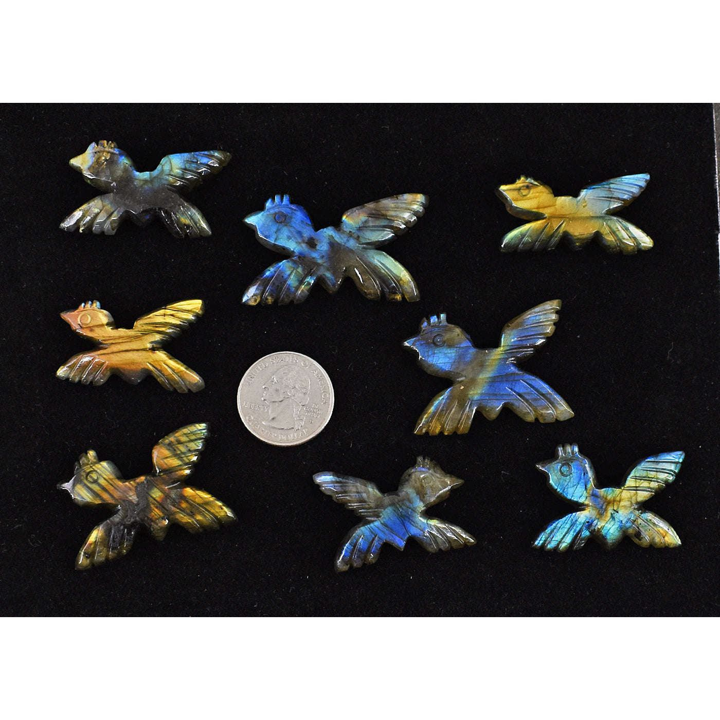 gemsmore:Natural Amazing Flash Labradorite Untreated Carved Bird Gemstone Cabochon Lot gemsmore:Natural Amazing Flash Labradorite Untreated Carved Bird Gemstone Cabochon Lot